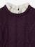 Cable Knit Jumper with Collar in Broderie Anglaise plum 