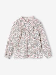 Girls-Blouses, Shirts & Tunics-Blouse with Crew Neck & Floral Print for Girls