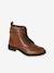 Newsboy Leather Boots for Girls black+brown 