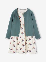 Girls-Sets-Dress & Jacket Outfit with Floral Print for Girls