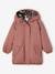 Hooded Parka with Faux Fur Lining for Girls black+dusky pink+green+khaki+old rose 