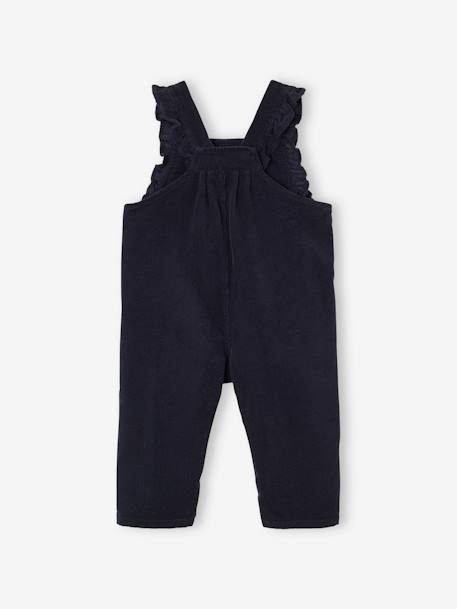 Corduroy Dungarees with Ruffles for Babies PURPLE DARK SOLID+slate blue 