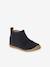 Soft Leather Boots, Zipped & Elasticated camel+navy blue 