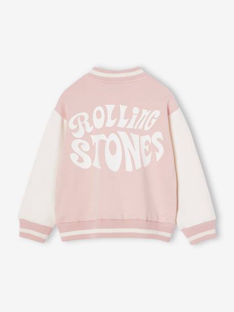 Rolling Stones bomber jacket for girls pale pink 