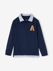 Boys-Tops-Striped 2-in-1 Effect Polo Shirt, for Boys