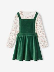 Girls-Dresses-Corduroy Apron Dress & Top Ensemble for Girls