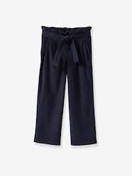 Girls-CYRILLUS wide-leg velvet pants for girls