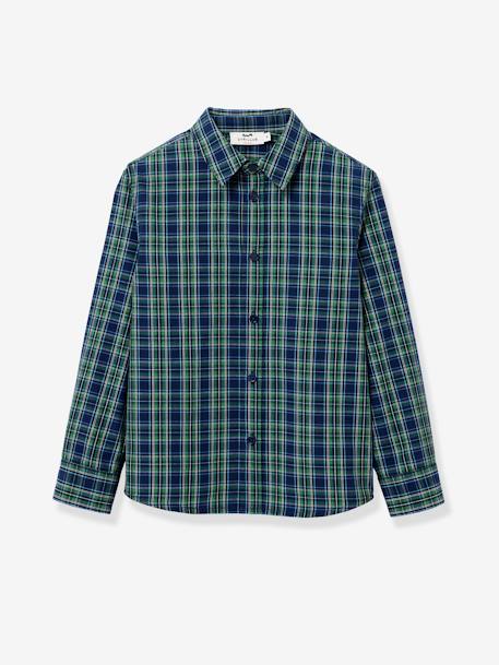 CYRILLUS checkered shirt for boys chequered green 