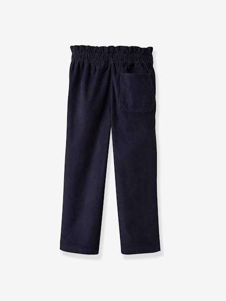 CYRILLUS wide-leg velvet pants for girls navy blue 