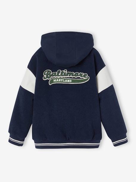 Varsity Jacket with Detachable Hood, for Boys navy blue 