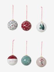 Bedding & Decor-Pack of 6 Traditional Christmas Baubles