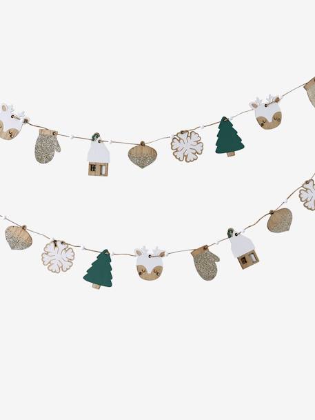 Two-Tone Christmas Garland in Wood wood 