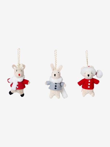 Pack of 3 Hanging Characters, Father Christmas's Friends red 