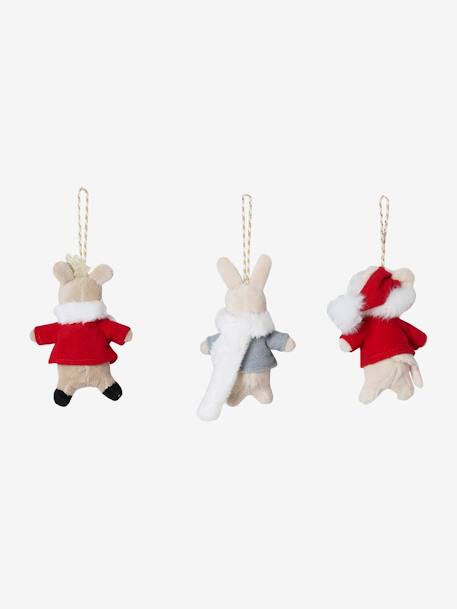 Pack of 3 Hanging Characters, Father Christmas's Friends red 