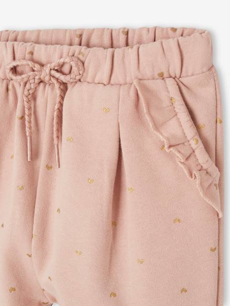 Fleece Trousers for Baby Girls Brown/Print+rosy+sage green+WHITE MEDIUM ALL OVER PRINTED 