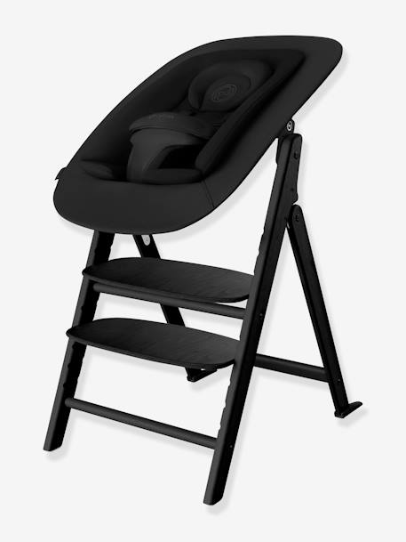 Click & Fold High Chair by CYBEX black+blue+white+wood 