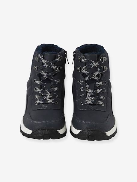 High-Top Lace-Up Trainers for Boys navy blue 