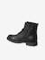 Patent Boots with Zip & Elastic for Girls black+bronze+set black 