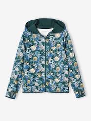 Girls-Cardigans, Jumpers & Sweatshirts-Sports Sweatshirt with Flower Print in Techno Fabric for Girls