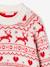 Jacquard Knit Christmas Jumper with Details in Shimmery Yarn for Girls ecru 