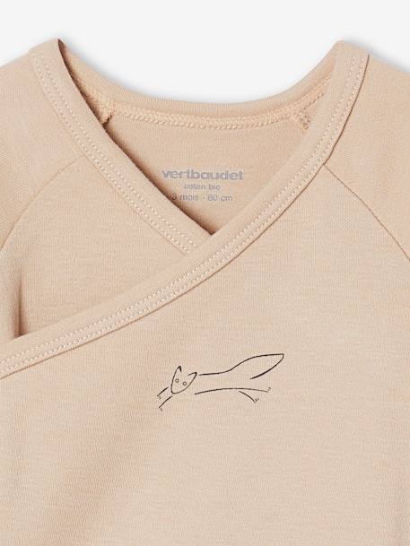 Pack of 5 Long Sleeve Bodysuits in Organic Cotton for Newborn Babies beige 