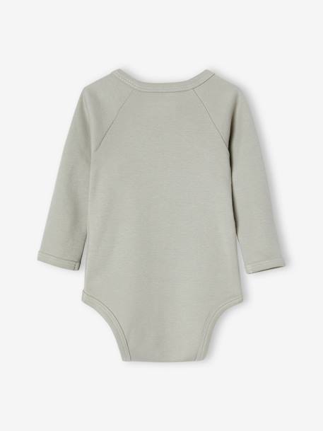 Pack of 5 Long Sleeve Bodysuits in Organic Cotton for Newborn Babies beige 