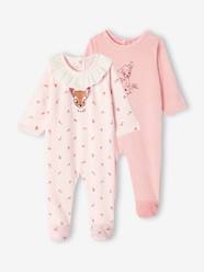 Baby-Pyjamas-Pack of 2 Bambi Velour Sleepsuits by Disney® for Babies