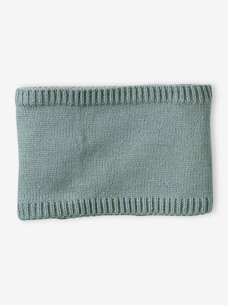 Beanie + Snood + Mittens Set for Baby Boys, Basics aqua green 