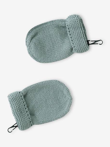 Beanie + Snood + Mittens Set for Baby Boys, Basics aqua green 