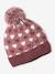 Hearts Beanie, Snood & Gloves Set for Girls grey blue 