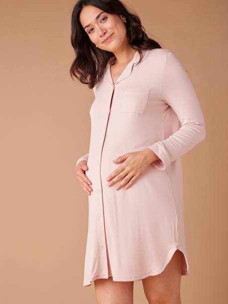 Rounded Nightie for Maternity, by ENVIE DE FRAISE rosy 