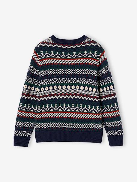 Jacquard Knit Jumper, Round Neckline, for Boys night blue 