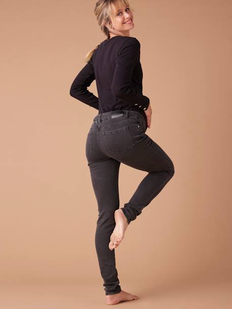 Skinny Leg Jeans for Maternity, ENVIE DE FRAISE black denim+deep blue 