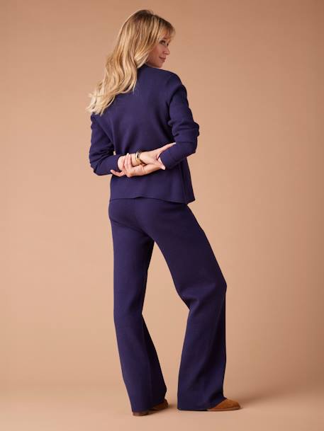 Knitted Cardigan & Wide Leg Trouser Set, ENVIE DE FRAISE navy blue 