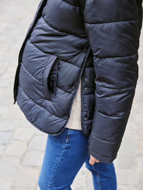 Light Padded Jacket, Adaptive for Maternity & Babywearing by ENVIE DE FRAISE black 