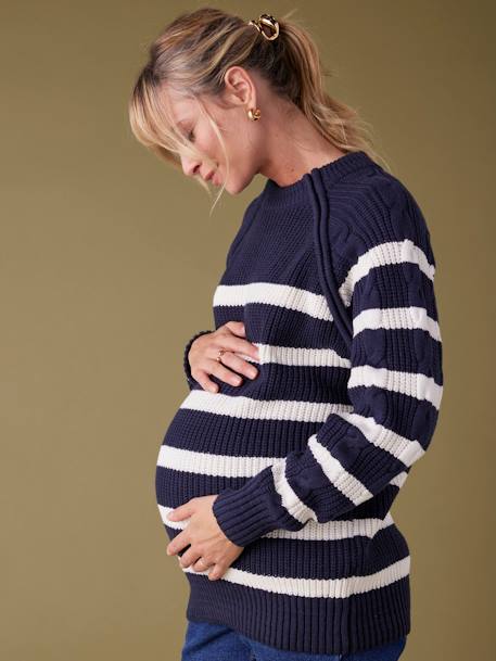 Striped Jumper for Maternity, by ENVIE DE FRAISE navy blue 