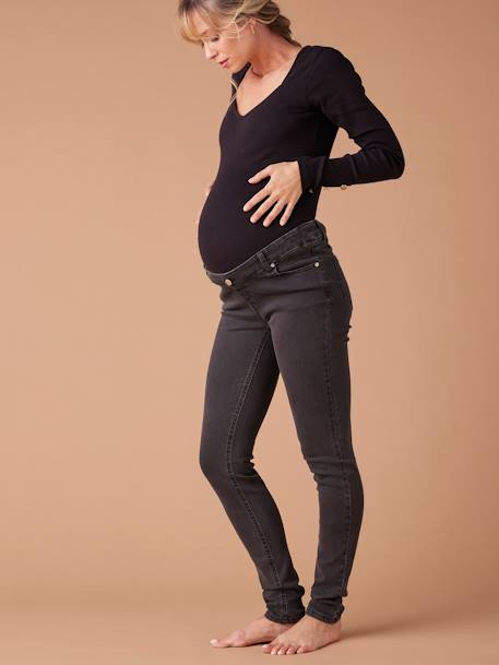 Skinny Leg Jeans for Maternity, ENVIE DE FRAISE black denim+deep blue 