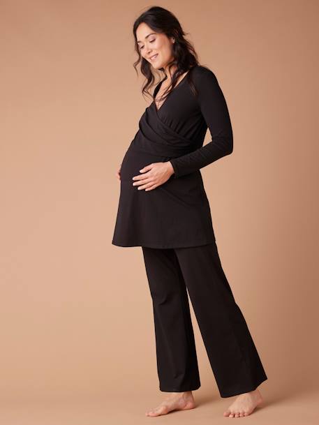 2-in-1 Combo: Nursing Special Dress & Trousers for Maternity black 