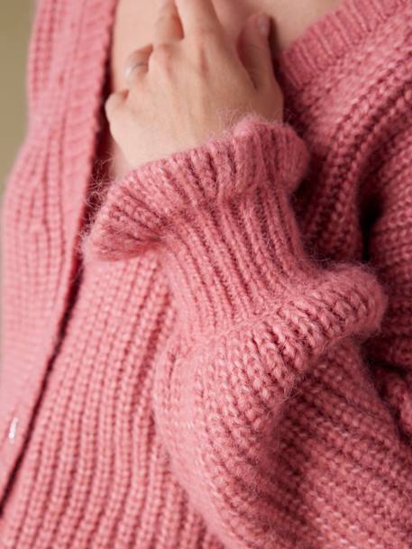 Nursing Special Top/Cardigan in Rib Knit, by ENVIE DE FRAISE dusky pink 