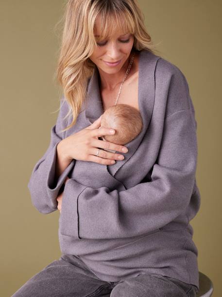 Skin-to-Skin Jumper  for Maternity marl grey 