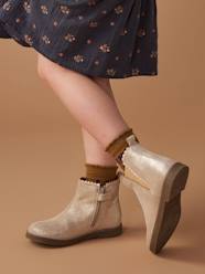 Shoes-Girls Footwear-Ankle Boots-Leather Boots with Elastic, for Girls