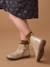 Leather Boots with Elastic, for Girls gold+navy blue 