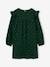 Dress with Ruffles on the Shoulders, in Cotton Gauze fir green+rosy 