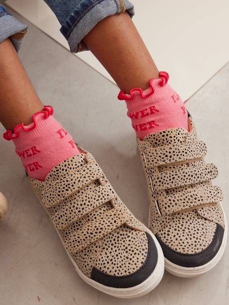 Leopard Print Trainers for Girls printed beige 