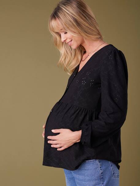 Blouse for Maternity & Nursing black 