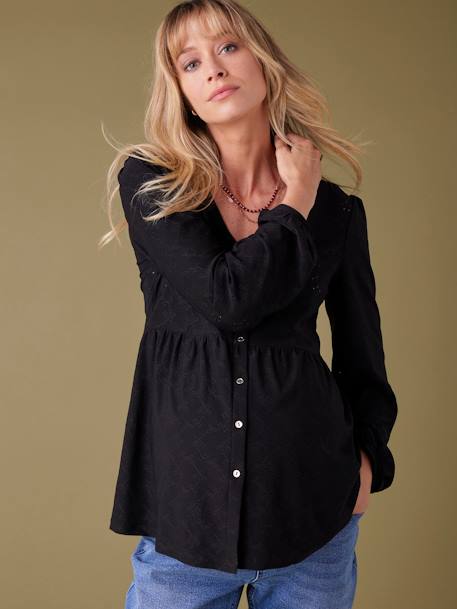 Blouse for Maternity & Nursing black 