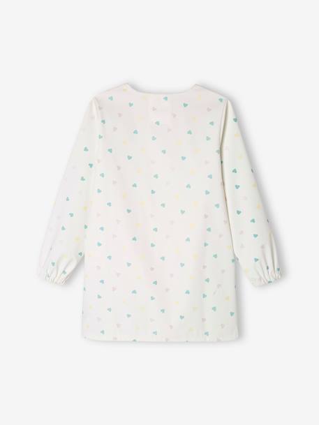 Stain-Resistant Activities Smock with Heart Motifs for Girls ecru 