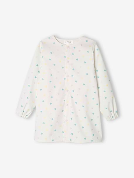 Stain-Resistant Activities Smock with Heart Motifs for Girls ecru 