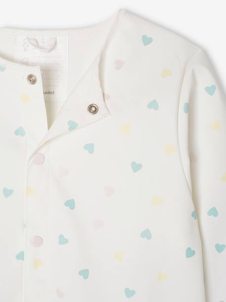 Stain-Resistant Activities Smock with Heart Motifs for Girls ecru 