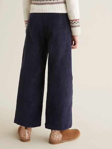 CYRILLUS wide-leg trousers beige+navy blue 